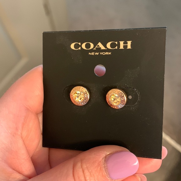 Coach Jewelry - Rose gold coach studs